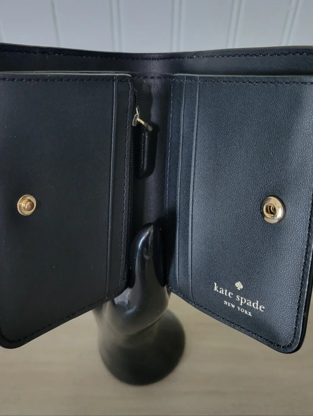 Kate Spade Madison Two-Tone Beige and Black Saffiano Wallet NWOT